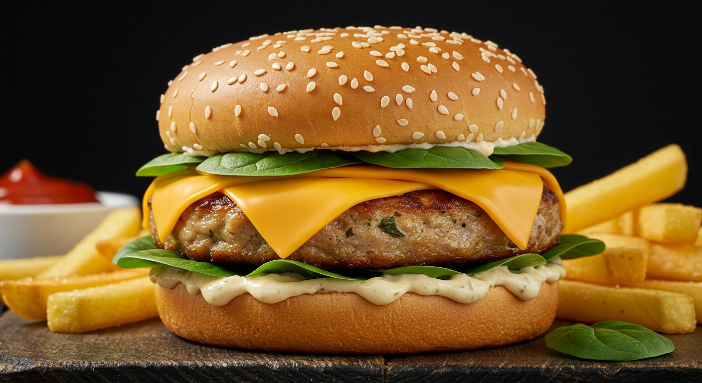 Cheddar Spinach Chicken Burgers - tertiary view